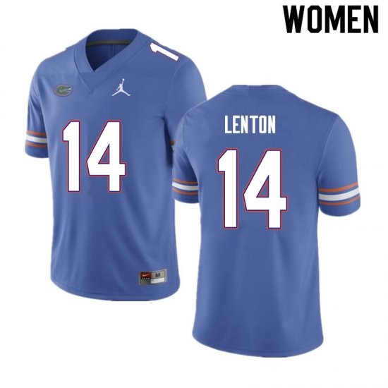 Women's Florida Gators #14 Quincy Lenton NCAA Nike Blue Authentic Stitched College Football Jersey KCC3362AK